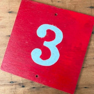 Rustic Red Painted Number Sign: Vintage Farmhouse Decor - Etsy