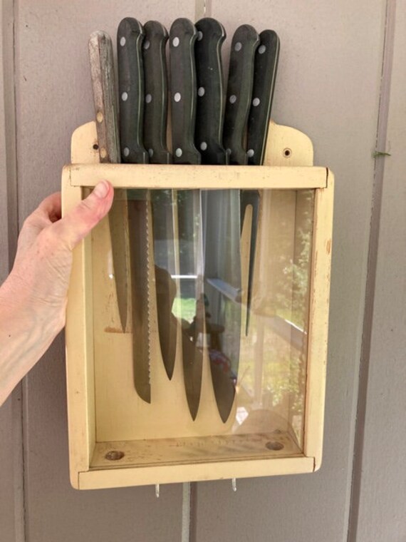 Vintage Kitchen Knife Storage Kler-vue Knife Rack by A E Rosenberg