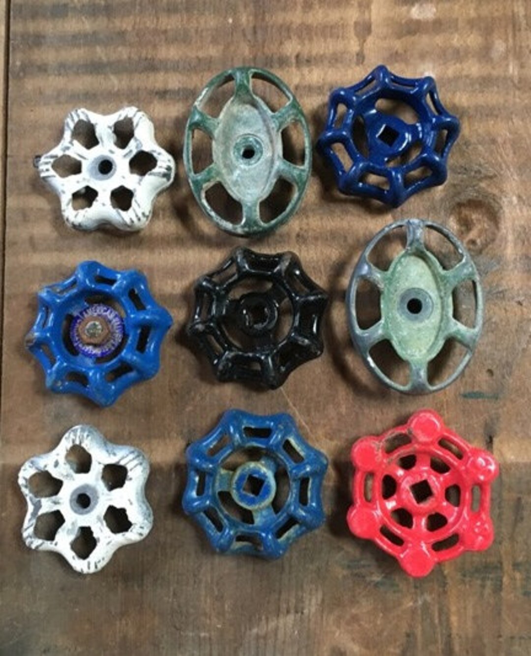 Vintage Faucet Knobs 9 Spigots Handles Salvage Hardware Mixed Media or