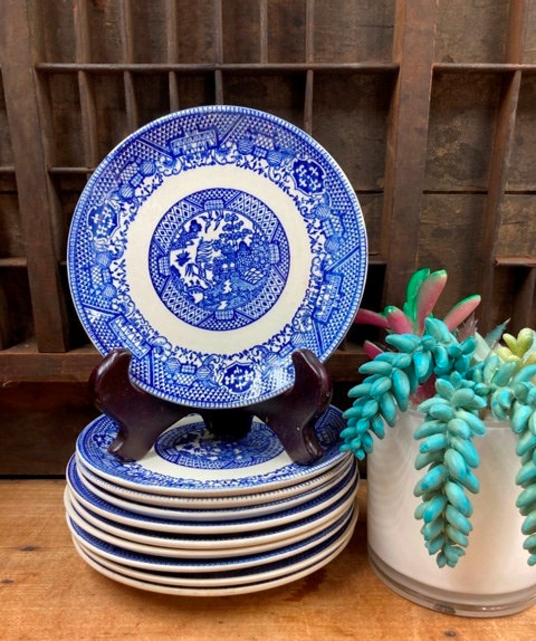 Vintage Blue Willow Bread and Butter or Side Plates Royal Etsy