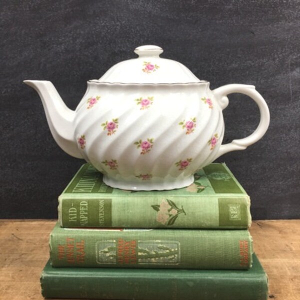 Pink Roses Teapot James Kent Old Foley Rose Staffordshire Tea Pot