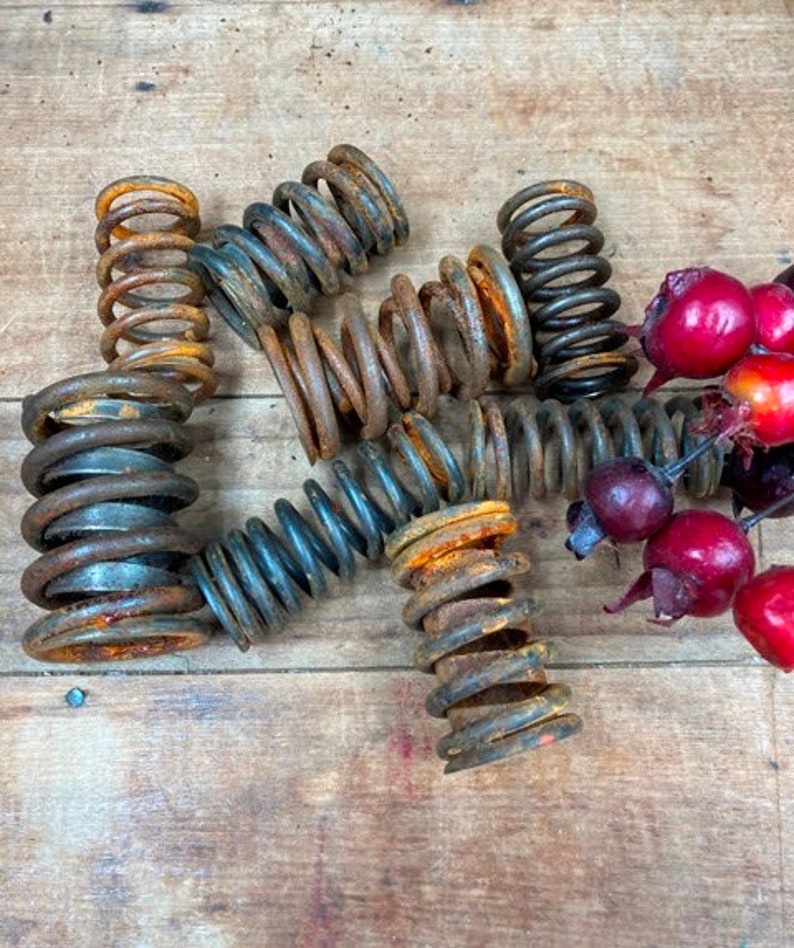 Rustic Metal Springs Primitive Candle Holders Or Rustic Display image 10