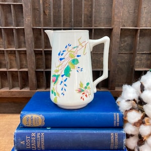 Ironstone Pitcher Rosebud Pattern Ironstone China England Antique Jug Made in the Netherlands