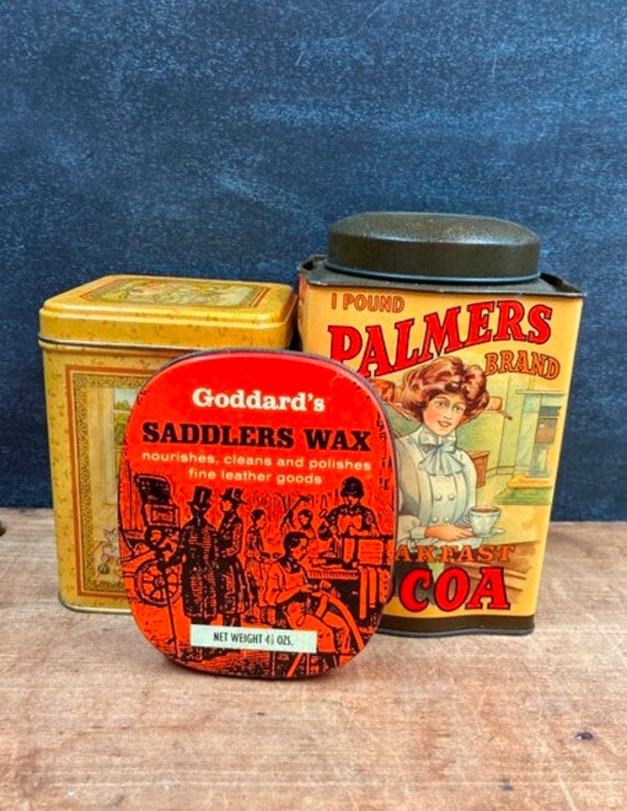 Vintage Tin Collection Yellow Orange Palmers Brand Cocoa Repro