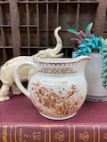 Vintage Brown Transferware Small Jug Or Creamer 