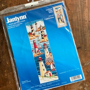 Vintage Lighthouses Janlynn Counted Cross Stitch Kit #13-229 NOS Unopened Kit