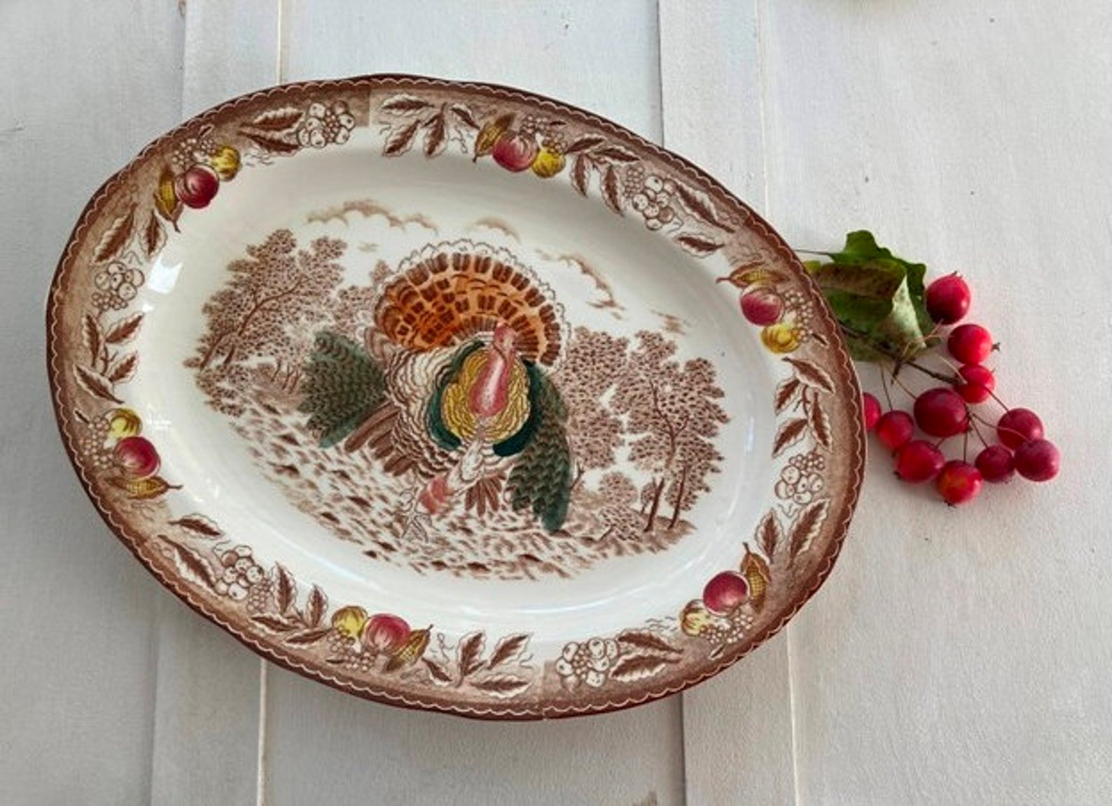 Extra large turkey platter thanksgiving holiday tabe decor no etsy