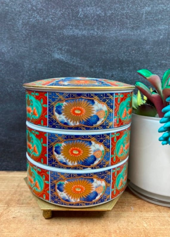【楽ギフ_包装】 Box Bento Jubako Japanese Vintage Three Lid With Tier 家具・インテリア