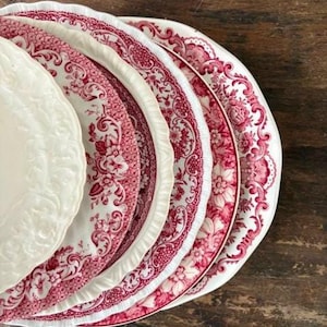 Antique Red Plates - Etsy