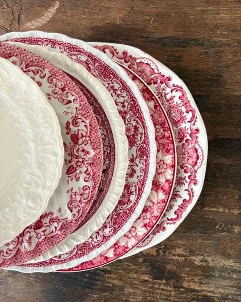 Antique Red Plates - Etsy