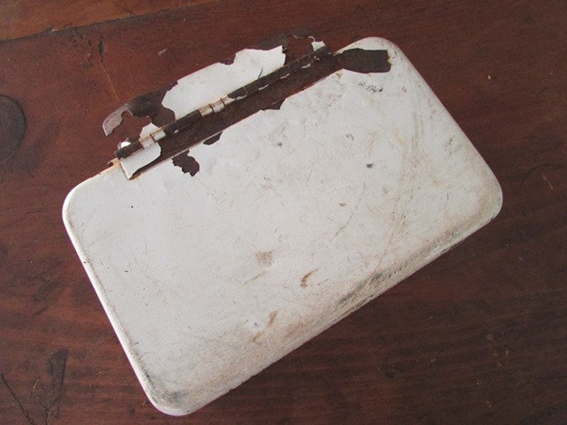 Vintage Cross First Aid Kit Metal Wall Mounted Box Industrial Decor
