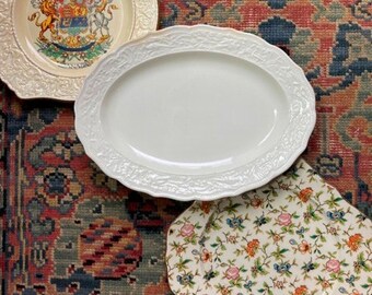 Vintage Embossed Plate Collection: Royal Winton Coat of Arms & Hand-Painted Floral Plates
