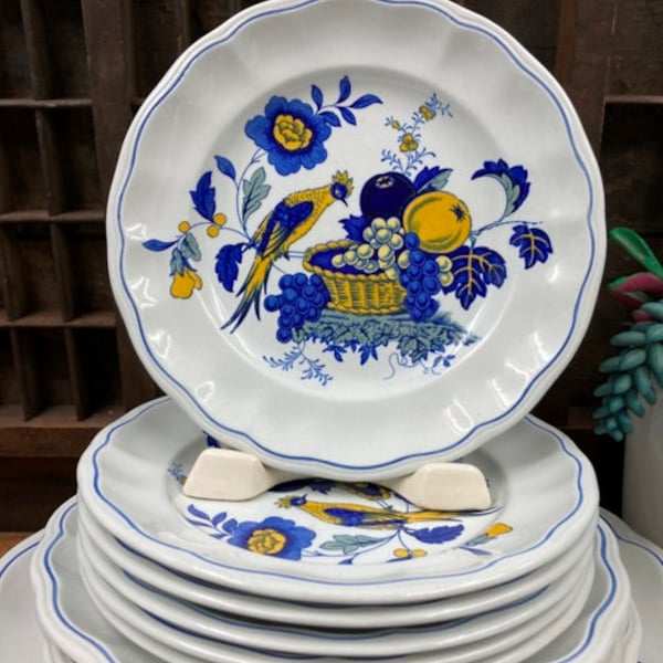 Spode Plate China Blue Bird Pattern YOUR CHOICE! Dinner Salad Dessert Or Bread and Butter Plate Size Plate Farmhouse Kitchen Decor