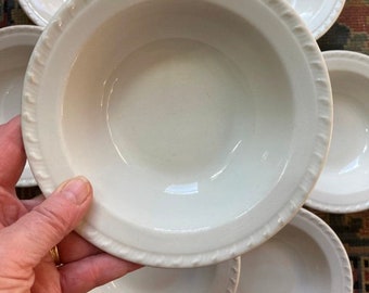 Ironstone White Bowl(s) Vintage Restaurant Or Diner Ware Walker China Rimmed Soup Bowls  Sold INDIVIDUALLY