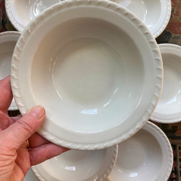Ironstone White Bowl(s) Vintage Restaurant Or Diner Ware Walker China Rimmed Soup Bowls  Sold INDIVIDUALLY
