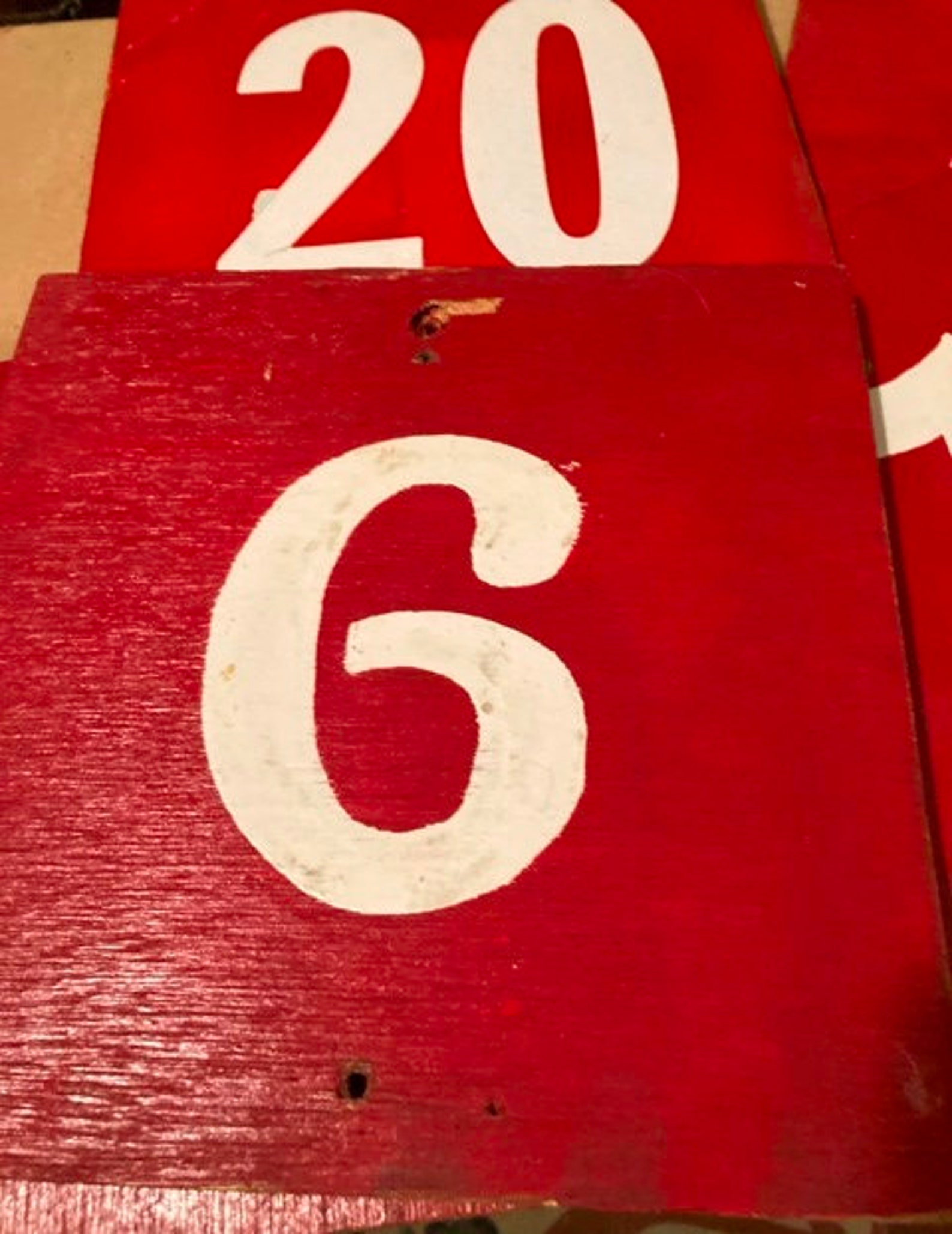 Rustic Red Painted Number Sign Vintage Farmhouse Stockpen - Etsy