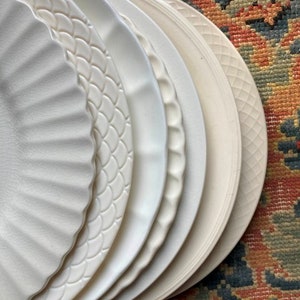 Vintage Mismatched White Plates YOUR CHOICE Of Pattern Homer Laughlin Edwin Knowles Salem Swirl J & G Meakin White Farmhouse Cottage Kitchen