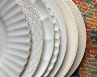 Vintage Mismatched White Plates YOUR CHOICE Of Pattern Homer Laughlin Edwin Knowles Salem Swirl J & G Meakin White Farmhouse Cottage Kitchen
