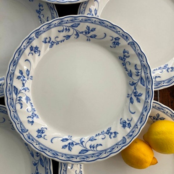 Blue White Dinner Plate Simplicity by Heritage Mint 6 Plates Available Country Kitchen or English Country Shabby Decor Price PER Plate