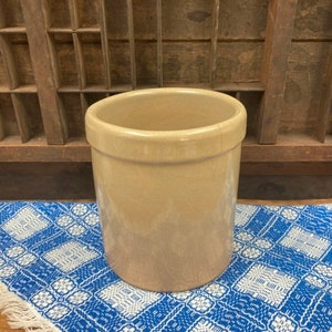 Vintage Rustic Crock Stoneware Container Utensil Holder Rustic Primitive Country Farmhouse Kitchen