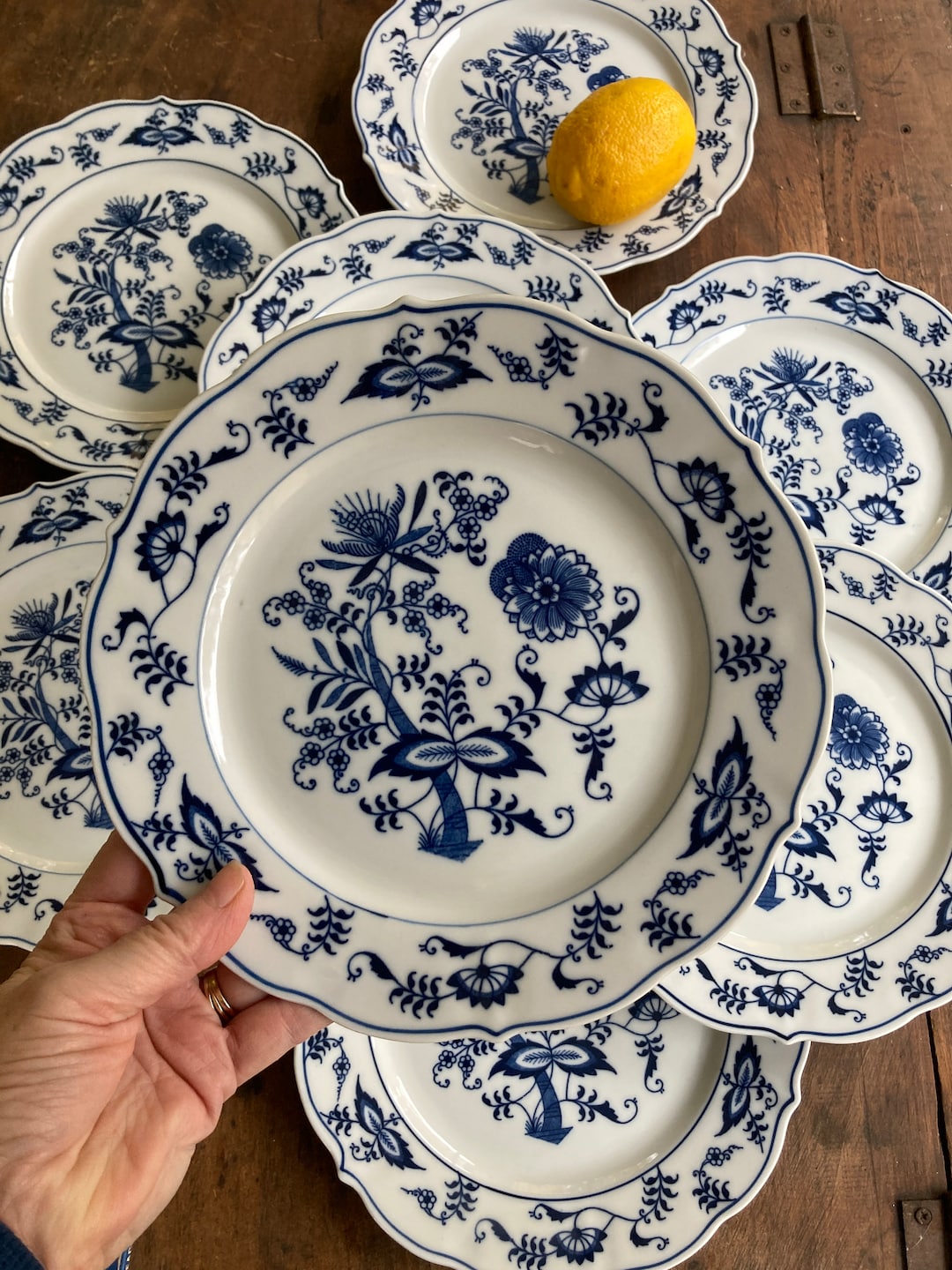 Vintage Blue Danube Luncheon Plate, Meissen Blue Onion Style (sold