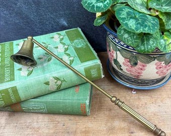 Vintage Brass Candle Snuffer Long-Handled Hinged Bell Rustic Home Decor
