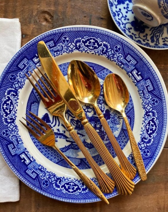 Mismatched Gold Utensils Vintage Cutlery Stainless Steel - Etsy