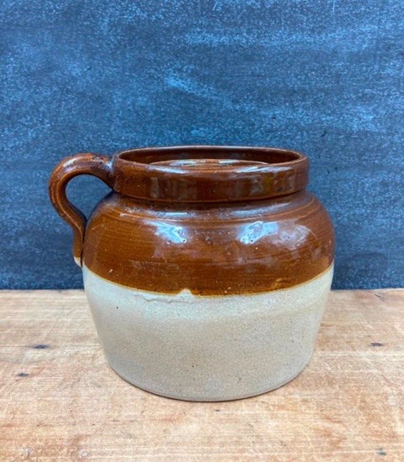 Boston Bean Pot With Lid Vintage Baked Beans Two Tone Brown Etsy