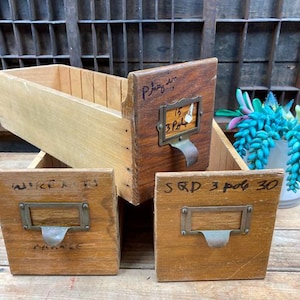 Vintage Wood Drawer: Rustic Farmhouse Storage with Metal Pull