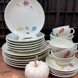 Vintage Franciscan Autumn Leaves Dishes: Mid-Century Modern Dinnerware