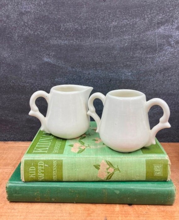 Small White Creamer and Sugar Set Ironstone No Maker's Etsy