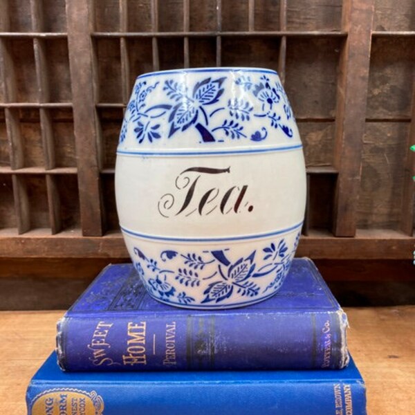 Blue and White Canister Germany Etsy