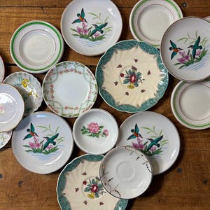 Vintage Mismatched Butter Pat(s) Ironstone Ceramic Antique Farmhouse Kitchen Ring Trinket Dish Collectible