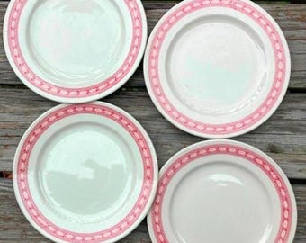 Vintage Mayer China Plates: Chesterfield True Ivory Ironstone, Set of 4