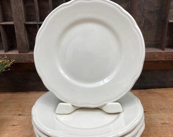 Vintage Morco China Bread Plates: Scalloped Diner Ware, Set of 4