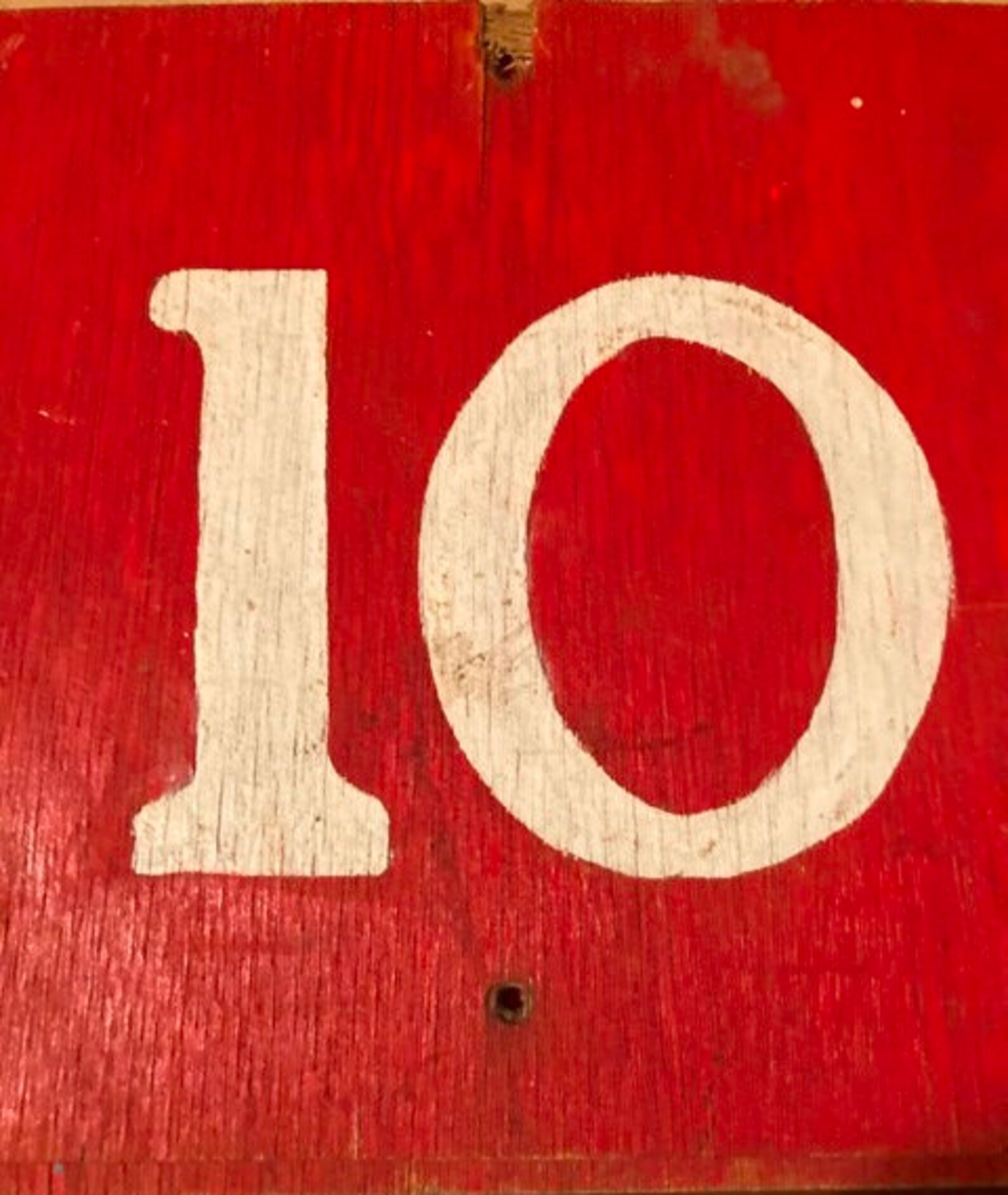 Rustic Red Painted Number Sign Vintage Farmhouse Stockpen - Etsy
