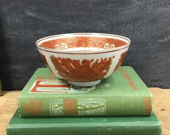 Orange Lesser & Pavey Ceramic Oriental Rice Bowls 