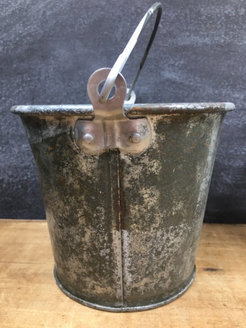 Vintage Tin Bucket Rustic Primitive Decor Planter Farmhouse Etsy