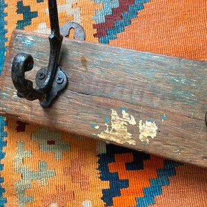 Rustic Primitive Coat Rack 3 Hook Wooden Wall Mounted Farmhouse or ...