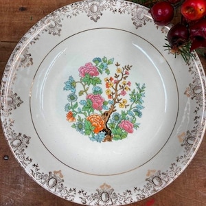 Vintage Indian Tree Bowl Sheffield Coupe Soup Bowl English Cottage Decor Holiday Or Special Occasion Table Decor