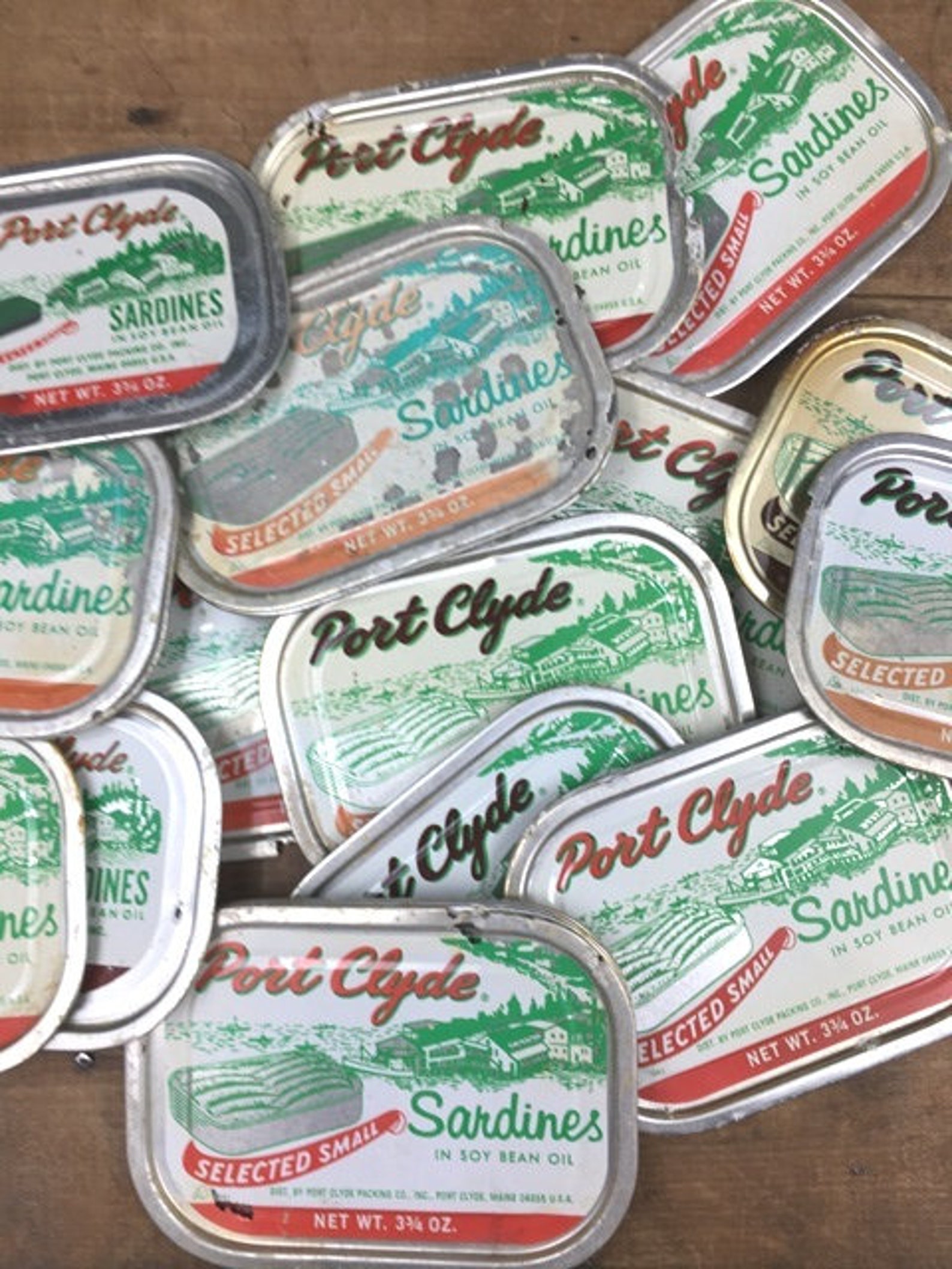 Vintage Sardine Can Covers Salvaged Port Clyde Historical Etsy