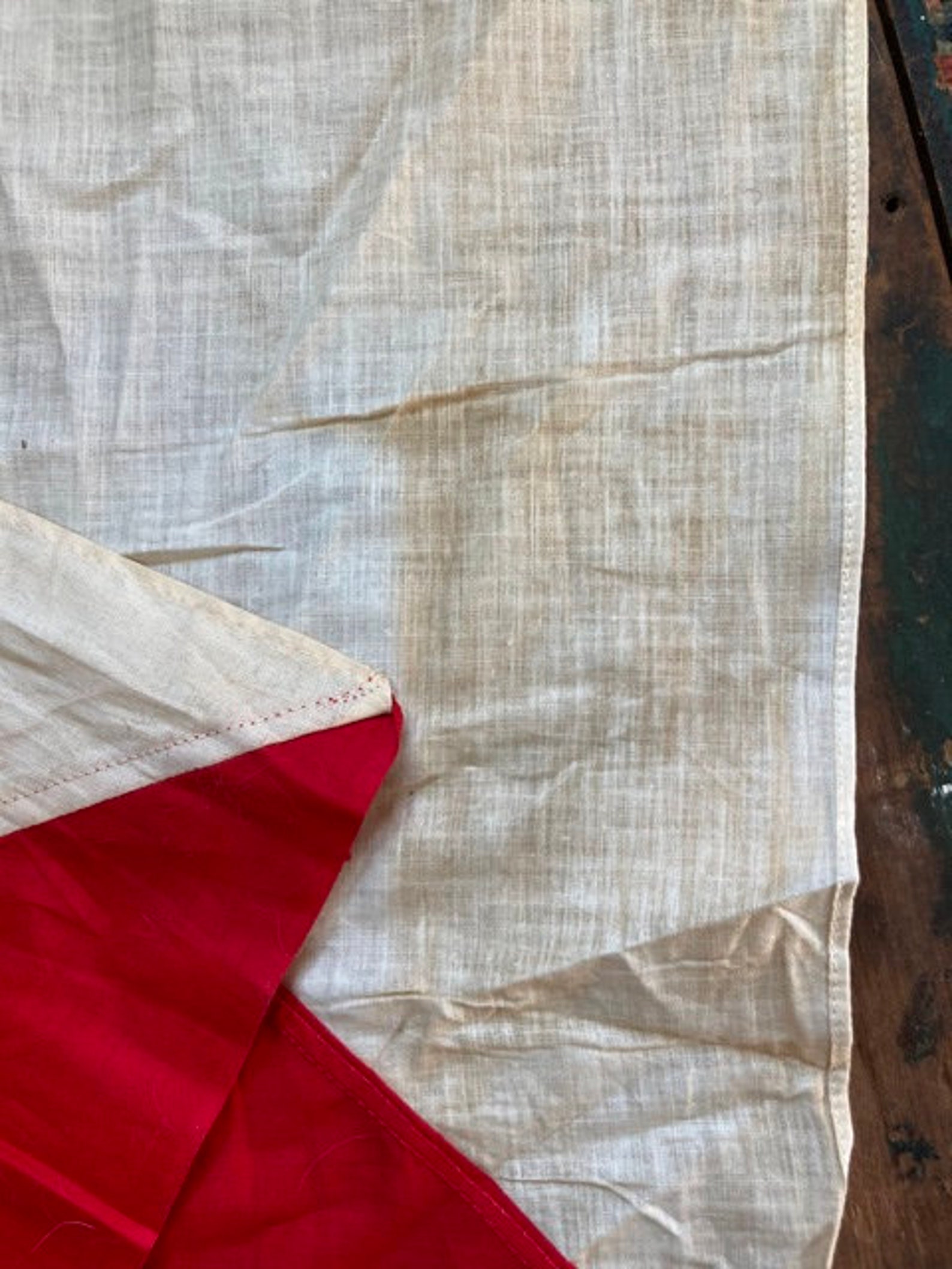 Signal Flag WWII Era Red White Semaphore Flag With Wooden Pole | Etsy