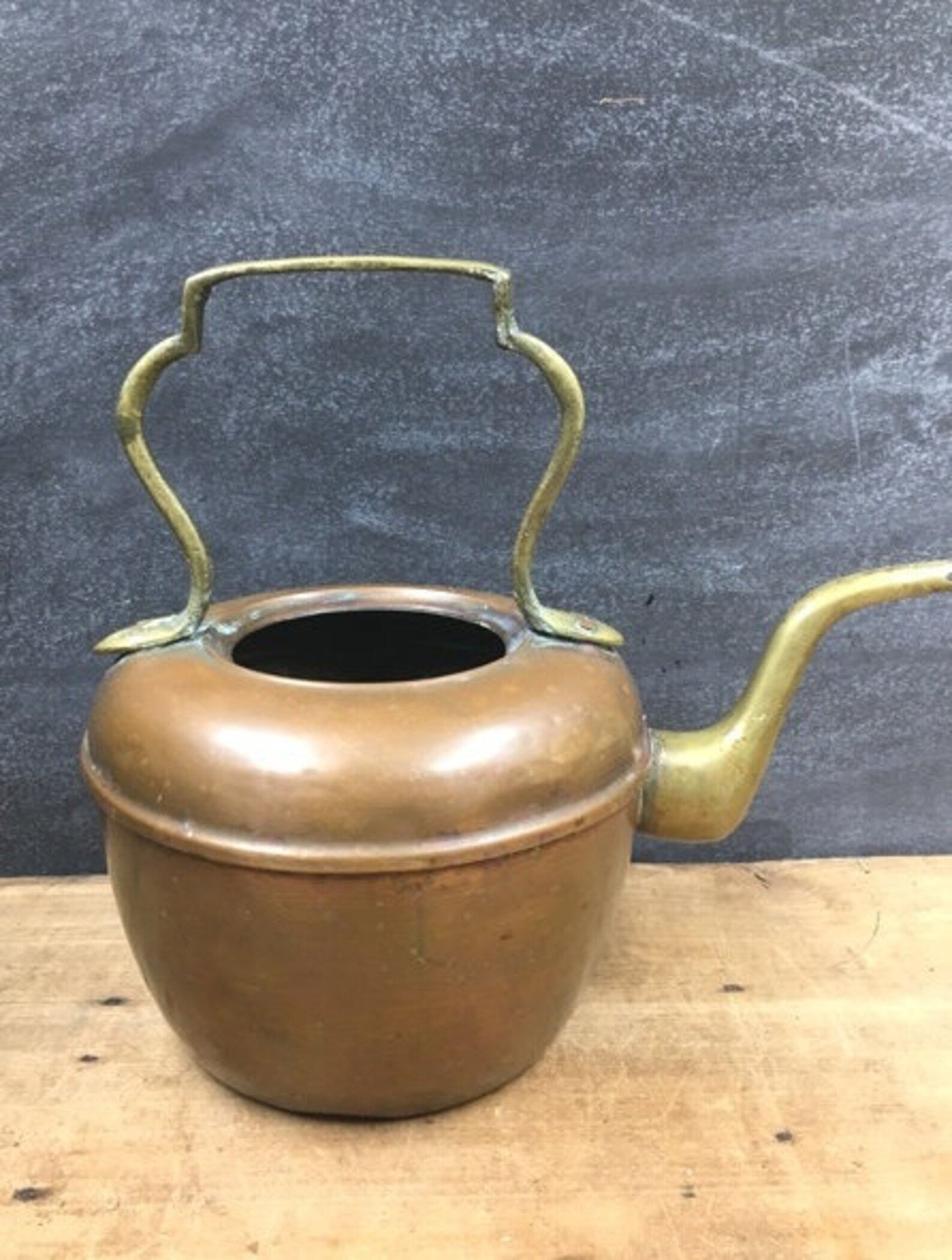 Large Copper Kettle Vintage Copper and Brass Teapot NO Lid Etsy