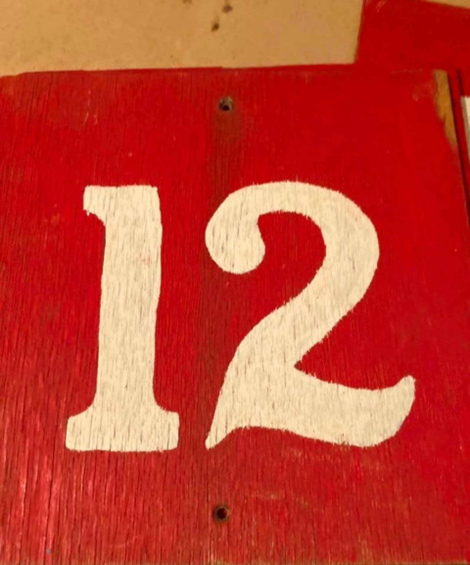 Rustic Red Painted Number Sign Vintage Farmhouse Stockpen - Etsy