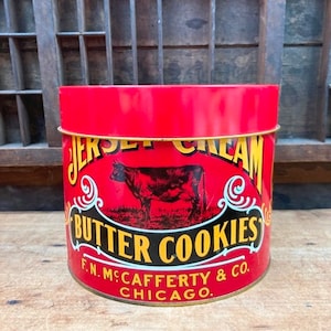 Vintage Jersey Cream Butter Cookies Tin: F N McCafferty & Co Chicago