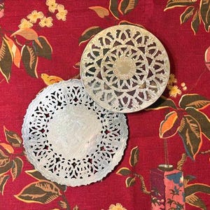 Vintage Silverplate Trivets Set: Monogrammed "R" Hot Mat, Wine Coaster, Planter Base