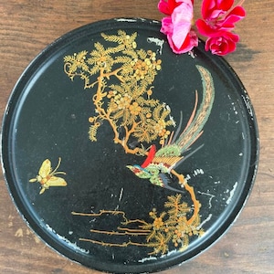 Vintage Art Deco Tin Box: Canco Bird of Paradise Beautebox, 1920s