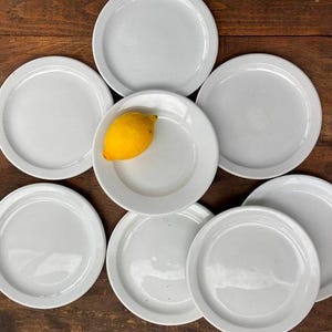 Vintage Rego Stoneware Side Plate: White Diner Ware, Farmhouse Kitchen Decor Every Day China