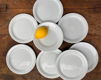 Vintage Rego Stoneware Side Plate: White Diner Ware, Farmhouse Kitchen Decor Every Day China