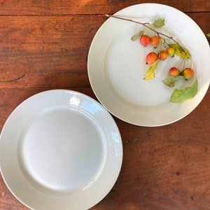 Arabia Finland White Dinner Plates - Farmhouse Kitchen Decor (Set of 2)